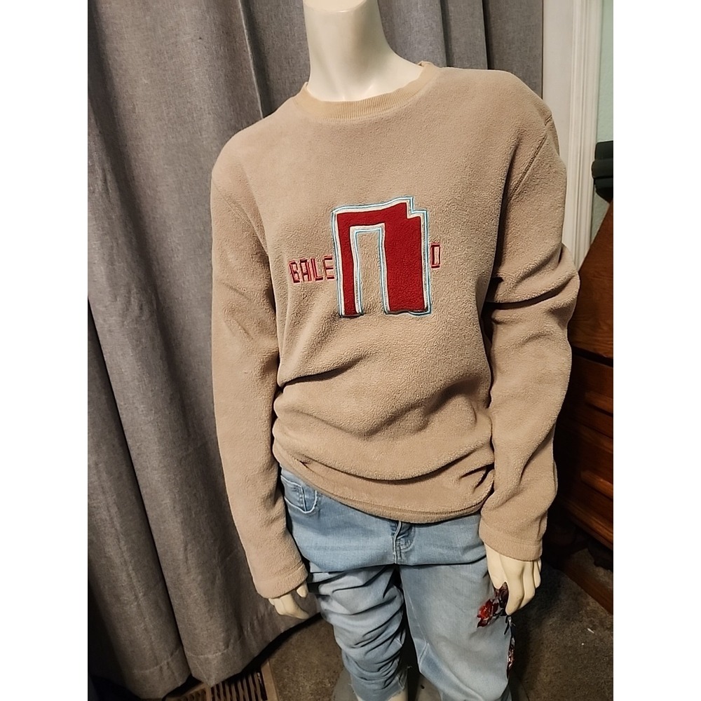BALENO  Monogramed Brushed Fleece Crew Neck Pullover  Women's L‎ Outdoors  Y2K